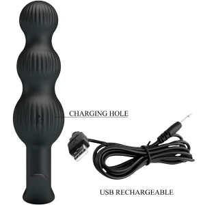 PRETTY LOVE - VIBRADOR ANAL SIDNEY 10 VIBRAÃÃES PRETO